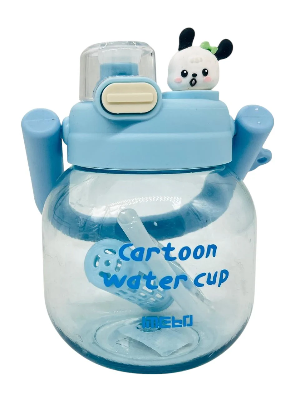 Mebo Tranparent Plastic Cartoon Water Bottle 800ml, Blue