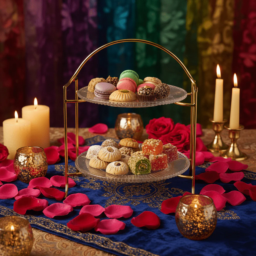 Meera 2-Tier Round Glass & Gold Metal Candy Tray | Elegant Serving Stand for Sweets, Dates & Desserts | 23×30 cm | Majlis & Home Entertaining - Image 3