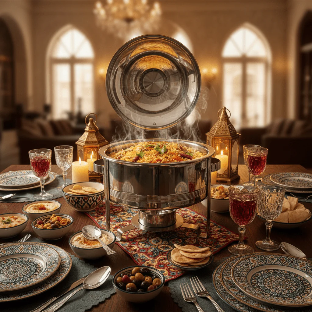 Meera 4000ml Stainless Steel Food Warmer – Classic Silver Finish Design 1 High-Quality Buffet Serving Dish - Image 3