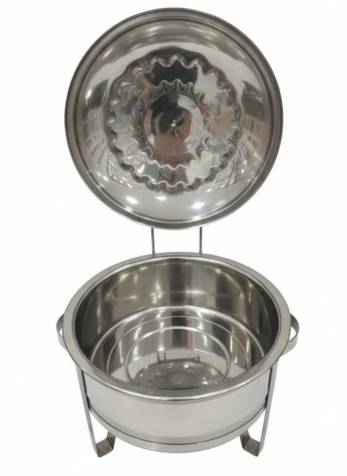 Meera 4000ml Stainless Steel Food Warmer – Premium Silver Finish Design 2 Heavy Duty Serving Dish - Image 2