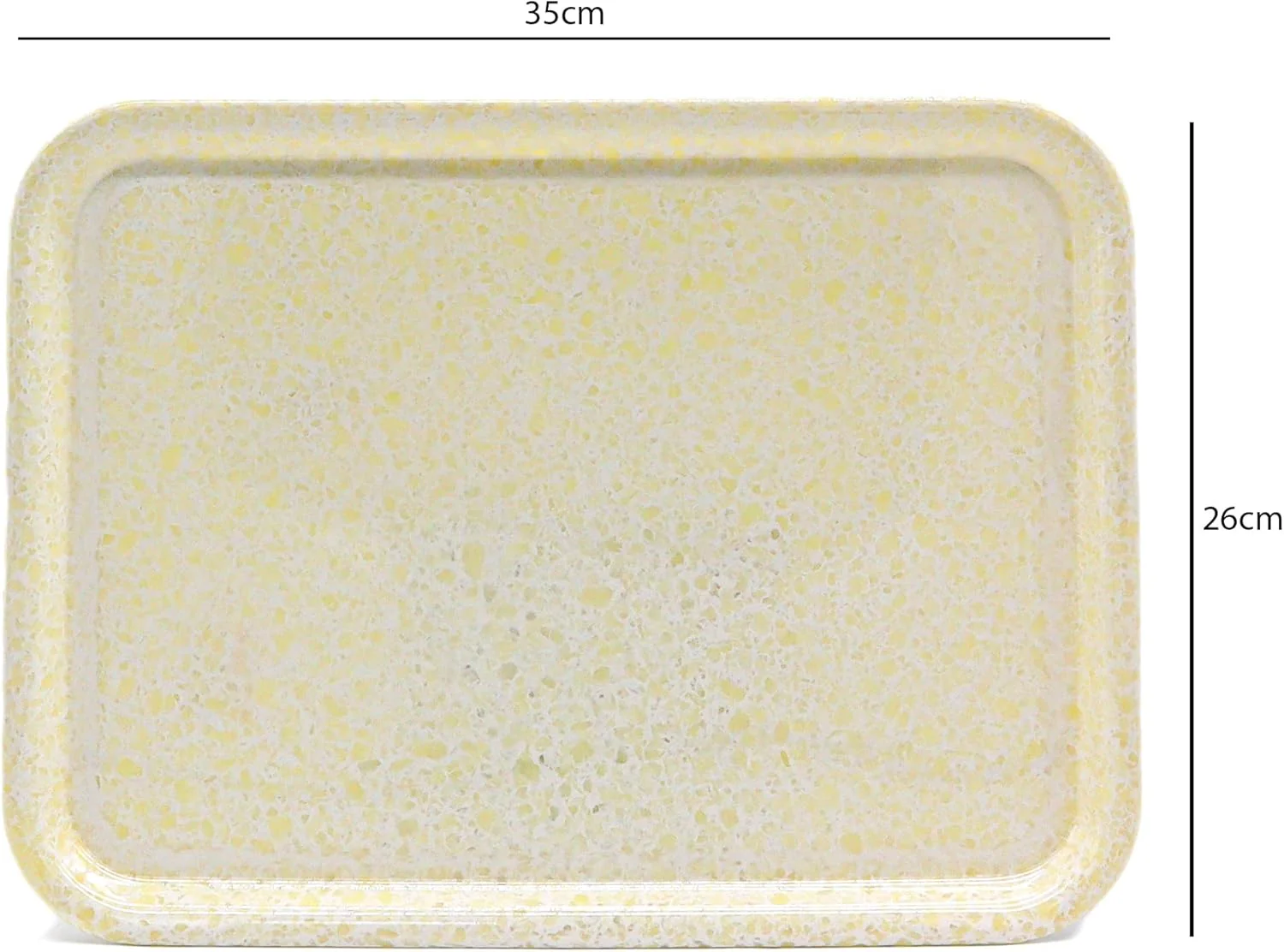 AKDC Melamine Rectangle Serving Tray 35x26cm, Off-White Color Marble Designed Texture Plates Rectangular Shape Pattern Healthy Platter Tray Kitchen Product Premium Multipurpose Use Accessories - Image 4