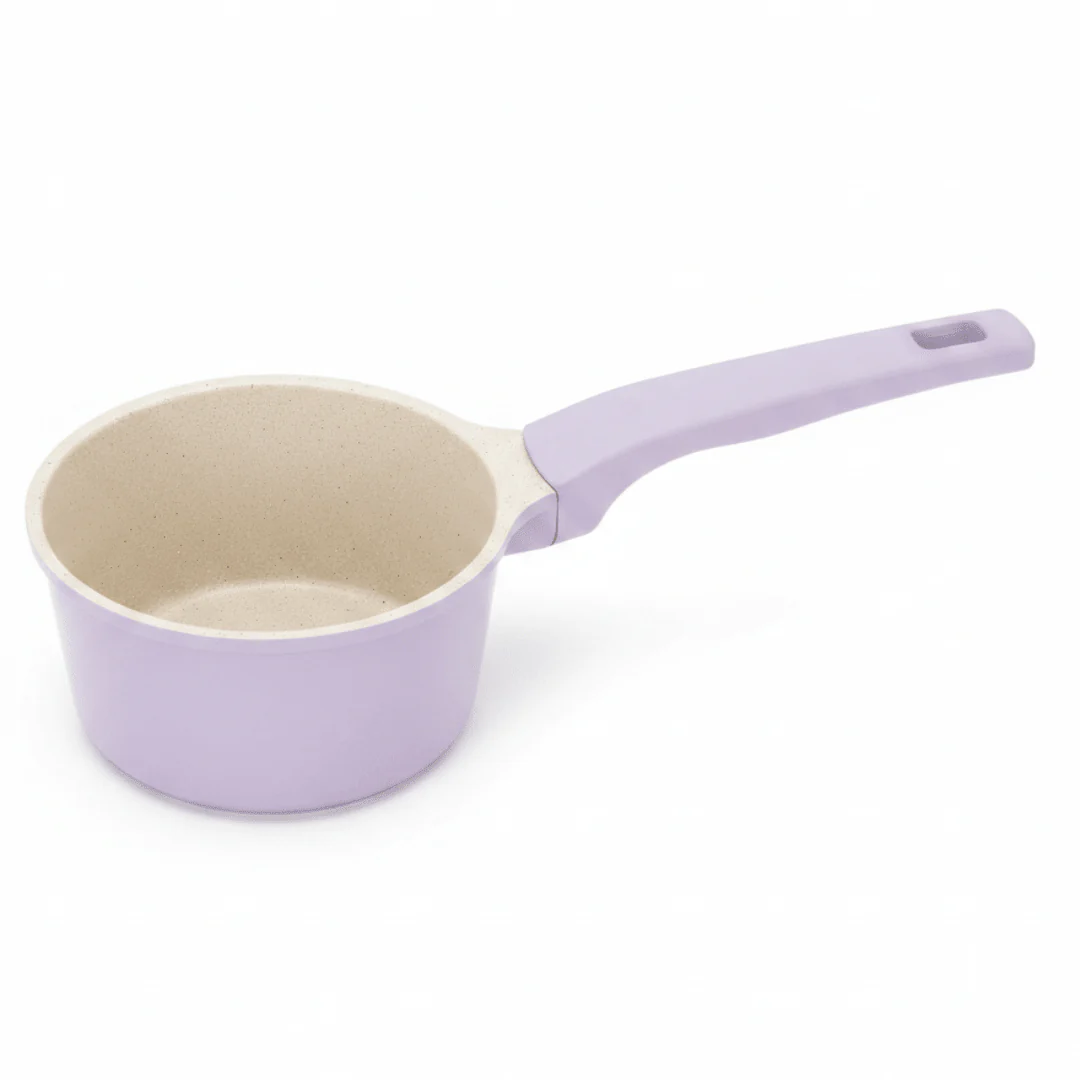 Ceramic Coated Non-Stick Milk Pot 10cm – | Lightweight Metal Body with Speckled Interior |