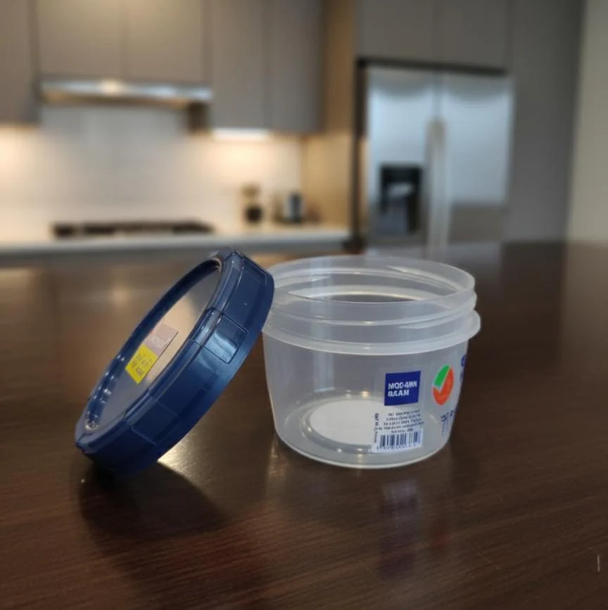 MICRON 275ml Small Plastic Canister – Transparent Storage Jar with Gray Lid for Kitchen & Pantry Use - Image 3