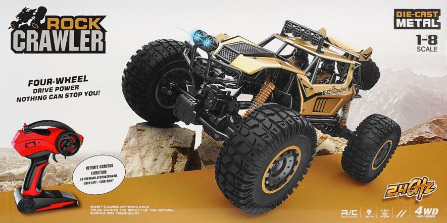 My Toys RC Rock Crawler 1:8 Scale, Die Cast Metal 4WD High Speed Racing, 2.4GHz
