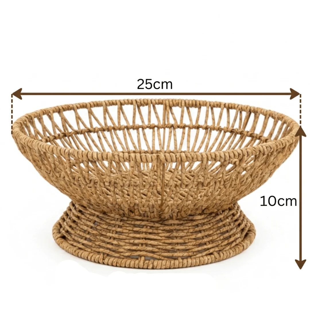 Wire Fruit Basket with Pedestal Base | 25×10 cm | Artisan Home Accent Woven Color - Image 5