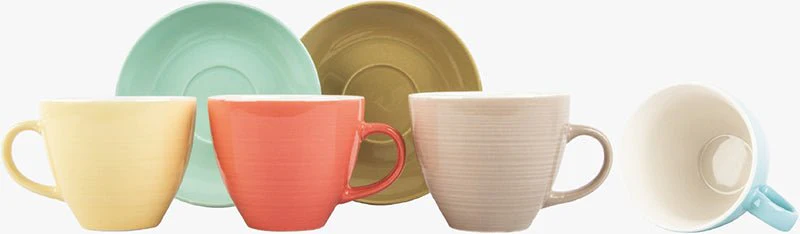Nautilus 13pcs Ceramic Tea Set Includes 6 Cups 240ml, 6pcs Saucer, 1pc Holder- RNGT-31644 - Image 2