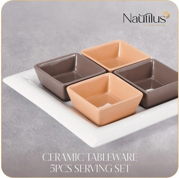 Nautilus Ceramic 5pcs Tableware Serving Set 257mm*64mm*259mm, RNGT-10600 - Image 2
