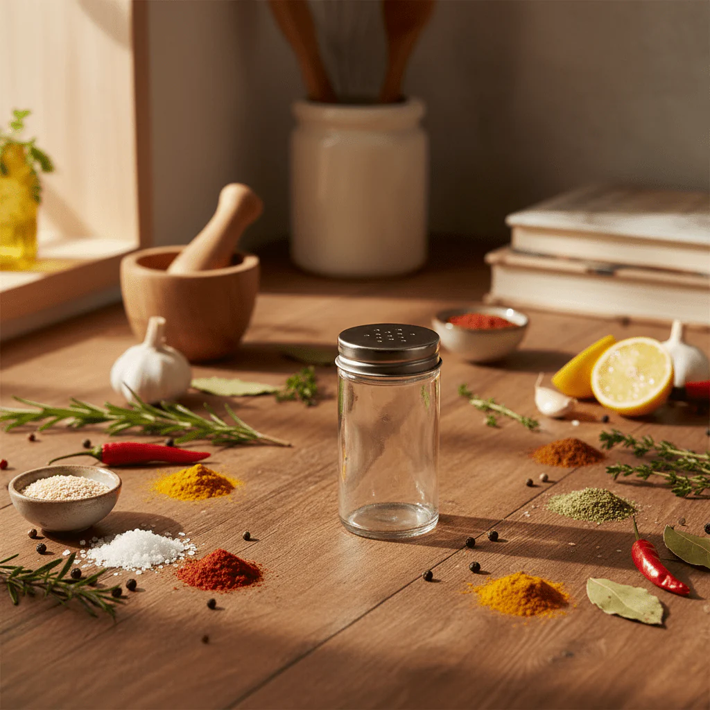 Nautilus Clear Glass Salt & Pepper Shaker Set with Durable Metal Lid for Dining Table & Kitchen Use – 10×5cm - Image 2