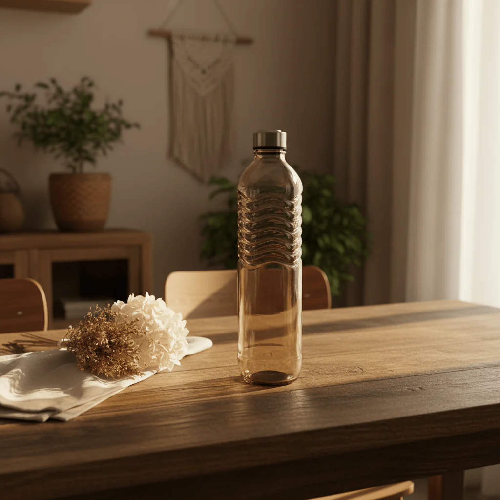 Nautilus Glass Jar 1250ml Glass, Non-Toxic and Food-Safe Material, Dishwasher Safe ,With metal lid, Transparent Brown - Image 2