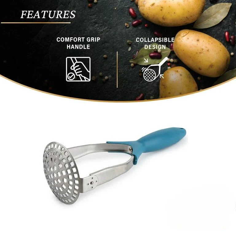 NAUTILUS PP Handle Stainless Steel Potato Masher, Blue, RNGT-00142 - Image 3