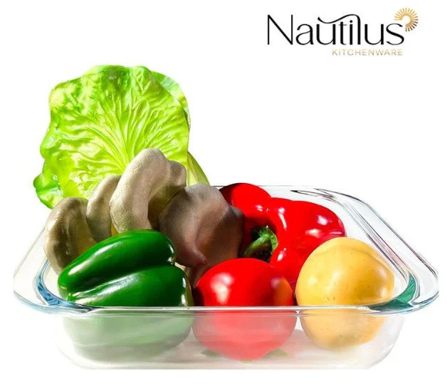NAUTILUS Square Borosilicate Glass Baking Tray/Roaster 1.1 Liter, 213mm*189mm*51mm, RNGT-10550 - Image 3