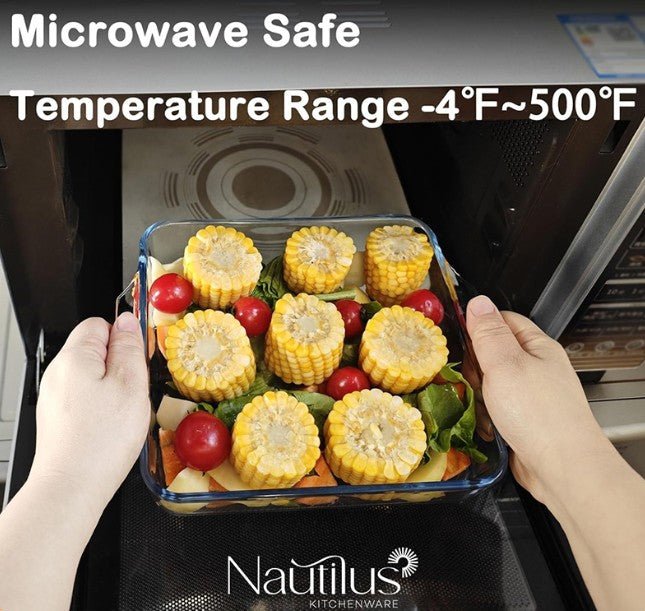 NAUTILUS Square Borosilicate Glass Baking Tray/Roaster 1.5 Liter, 243mm*201mm*52mm, RNGT-10576 - Image 3