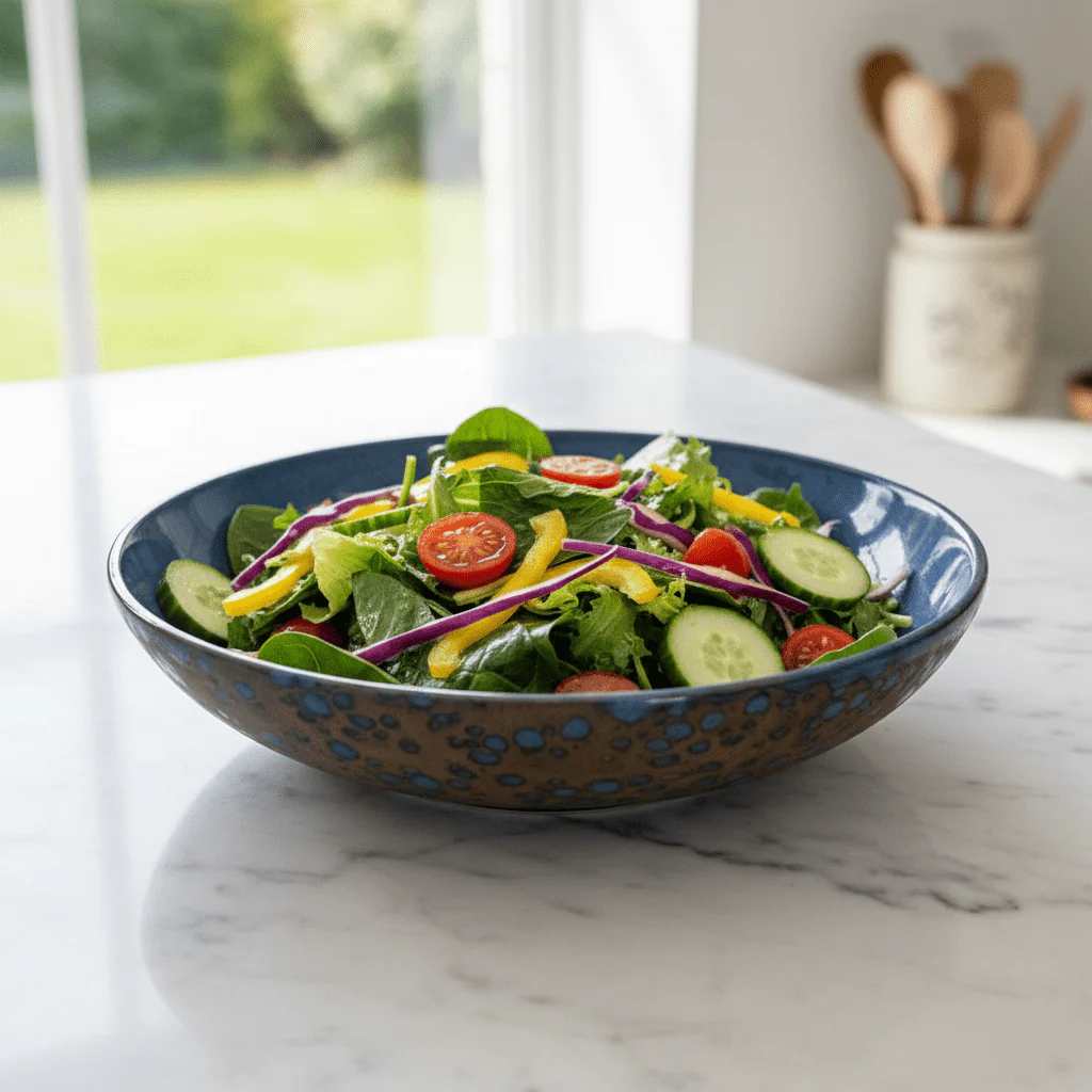 Navy Blue & Brown Round Reactive Glaze Ceramic Serving Bowl — 22cm - Image 3
