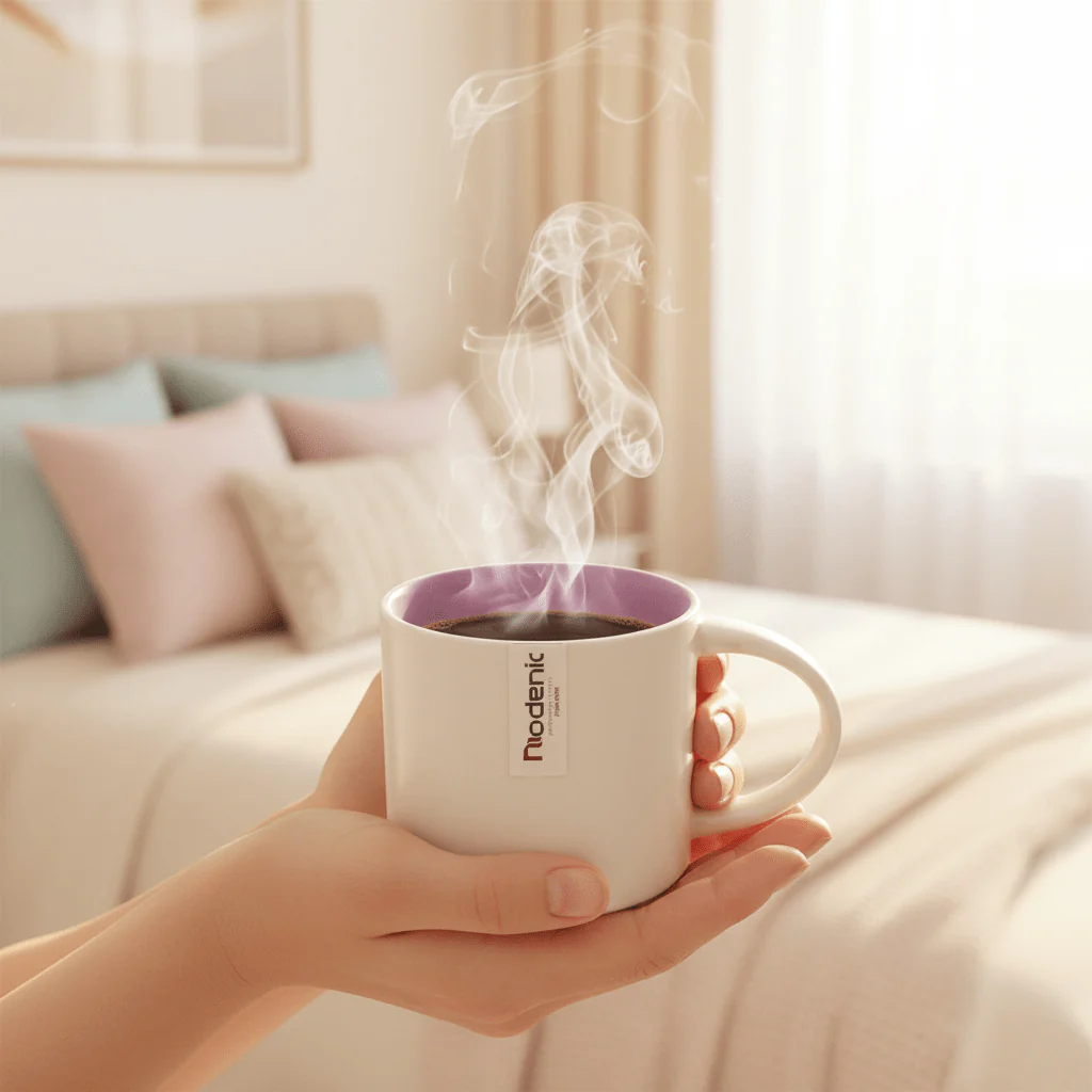 Niodenic Ceramic Mug — White & Lavender | 330ml - Image 2