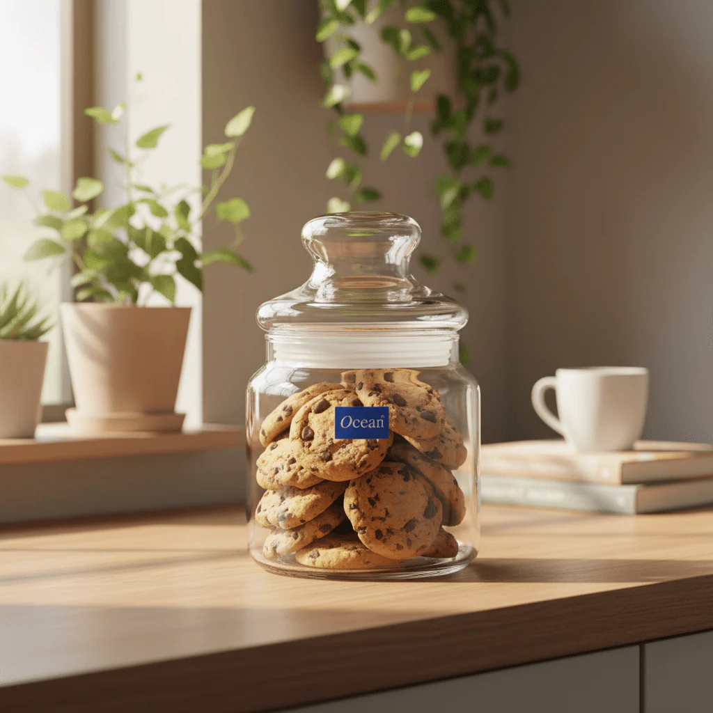 Ocean Plain Glass Canister 500ml — Airtight Glass Storage Jar with Lid - Image 2