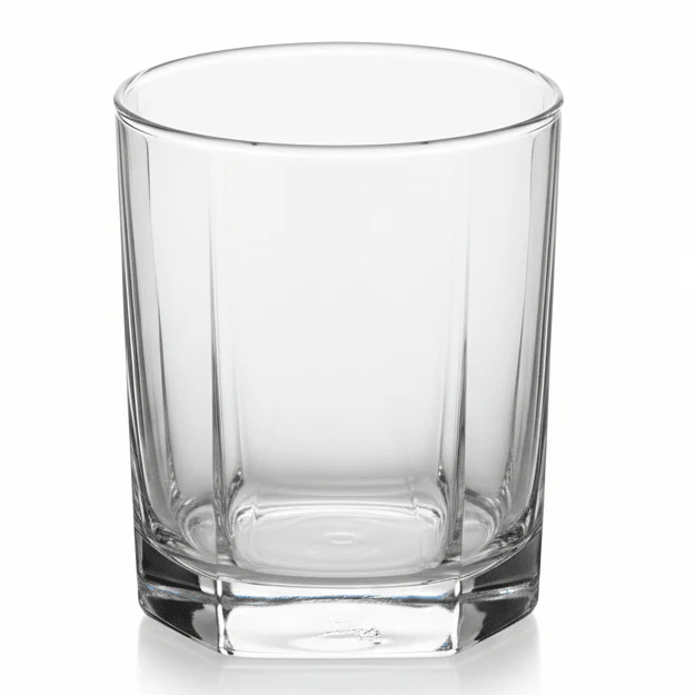 Ocean Pyramid Style Glass Tumbler Unique Textured Design for Juice Water and Drinks 250ml