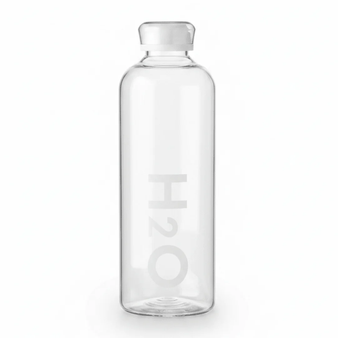 Orchid Bord H2O Borosilicate Clear Glass Water Bottle – 1 Litre | Leak-Proof Cap | Black / White | - Image 4