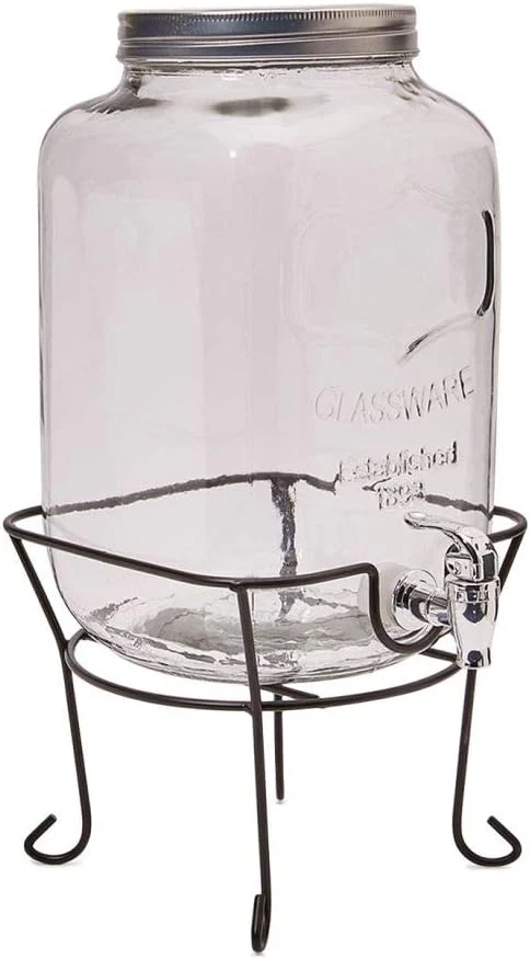 Orchid 8-Litre Glass Beverage Dispenser with Stand & Tap - Image 3