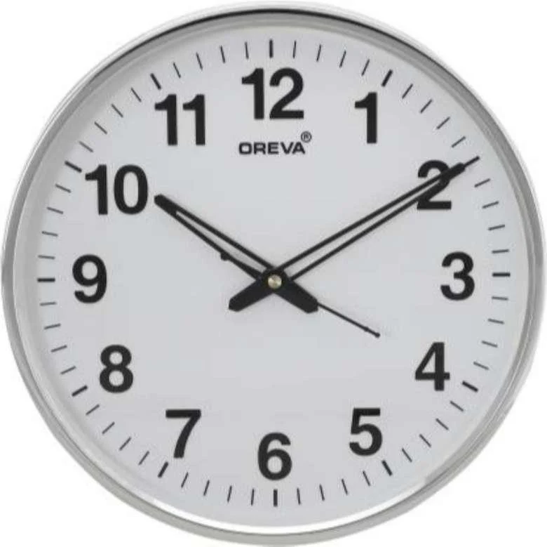 OREVA Round Wall Clock 31.5cm, White, AQ-1687SS