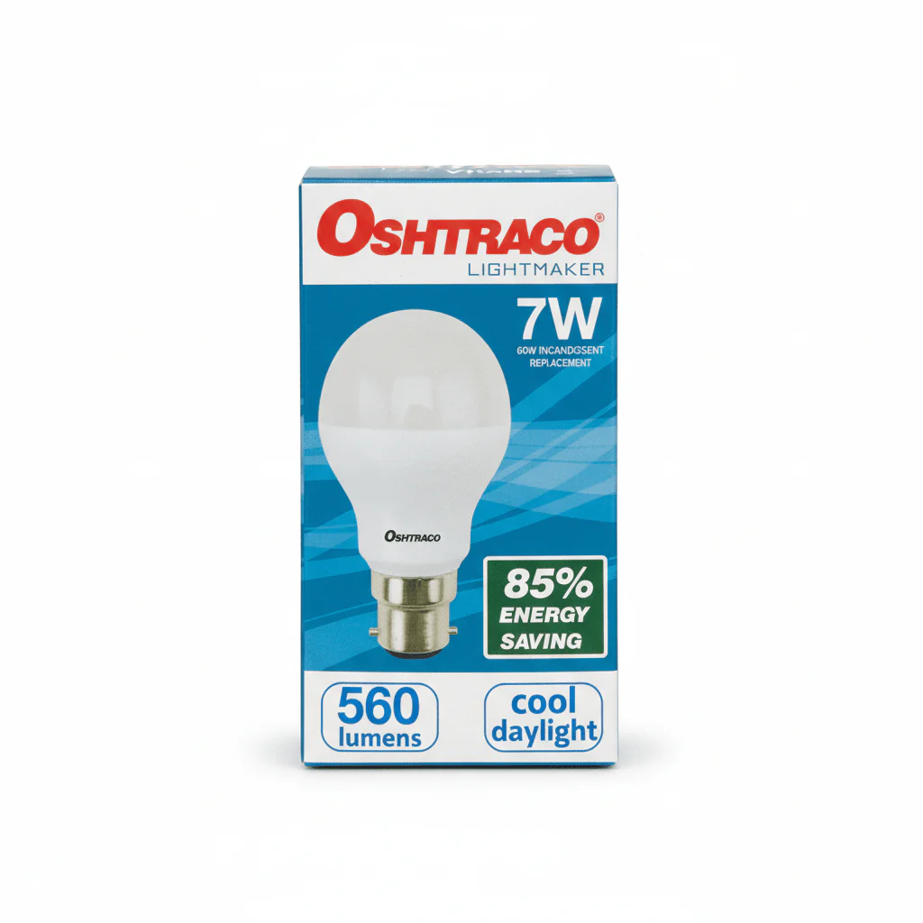 Oshtraco B22 LED Bulb 7W, Cool Day Light - Image 2