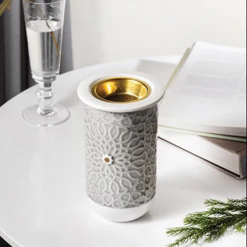 Otantik Asala Incense Burner 11cm*18cm, Grey/Gold- ET2610