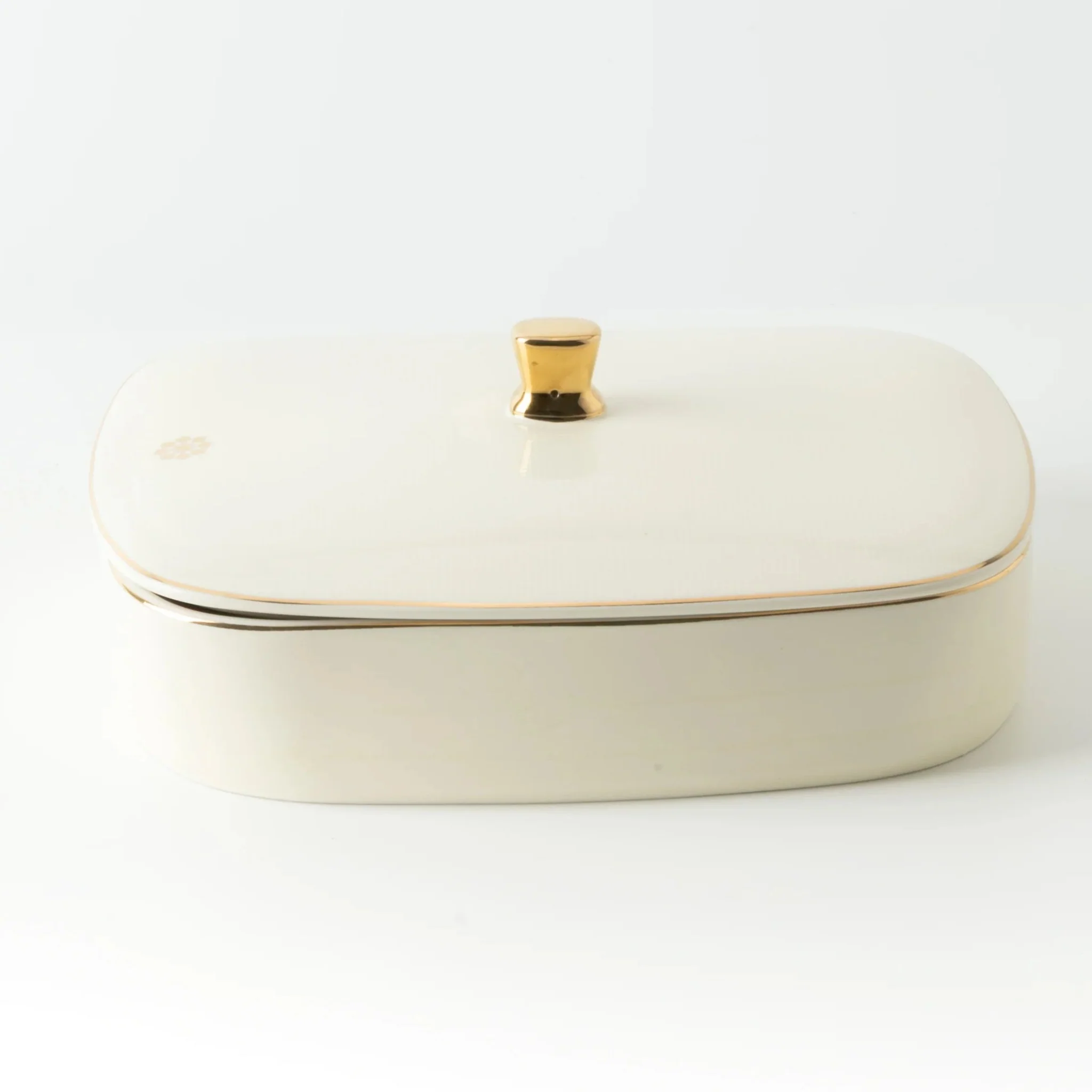 Otantik Mirral Elegant Medium Porcelain Serving & Date Bowl β White with Gold Rim (8 Inch) - Image 2