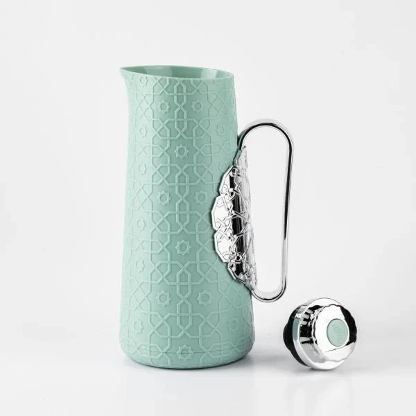 Otantik Rosette Vacuum Thermos Flask  For Tea And Coffee 1L - Blue