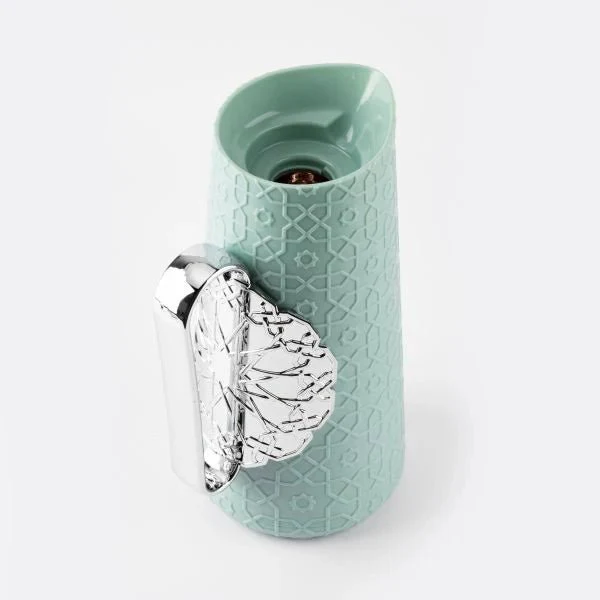 Otantik Rosette Vacuum Thermos Flask  For Tea And Coffee 1L - Blue - Image 2