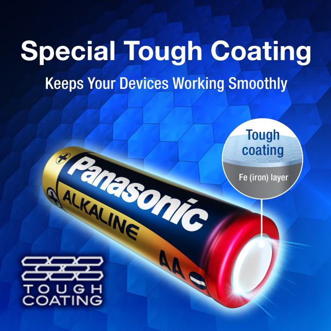 PANASONIC Alkaline AA Batteries 1.5V, Pack of 4 - Image 2