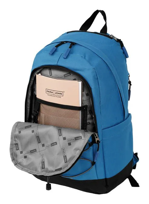 Parajohn Contemporary Black & Blue Polyester School Backpack 19 Inch – Strong Lightweight Student Bag with Large Capacity - Image 4