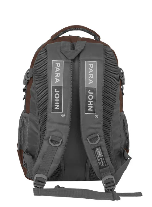 Parajohn Minimal Grey & Brown Polyester School Backpack 18 Inch – Simple Lightweight School Bag for Everyday Use - Image 4