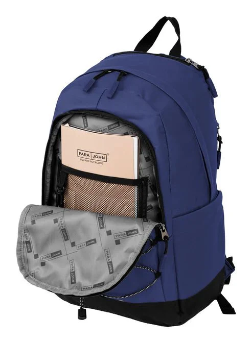 Parajohn Sleek Black & Navy Blue Polyester School Backpack 19 Inch – Stylish Durable Backpack for School & Travel - Image 4