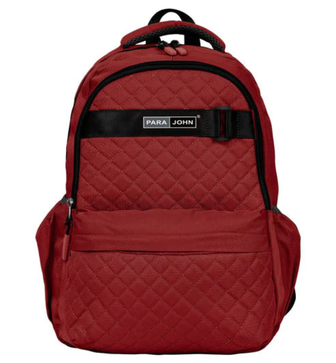 Parajohn Solid Red Polyester School Backpack 18 Inch – Bold Design Durable School Bag for Daily Use