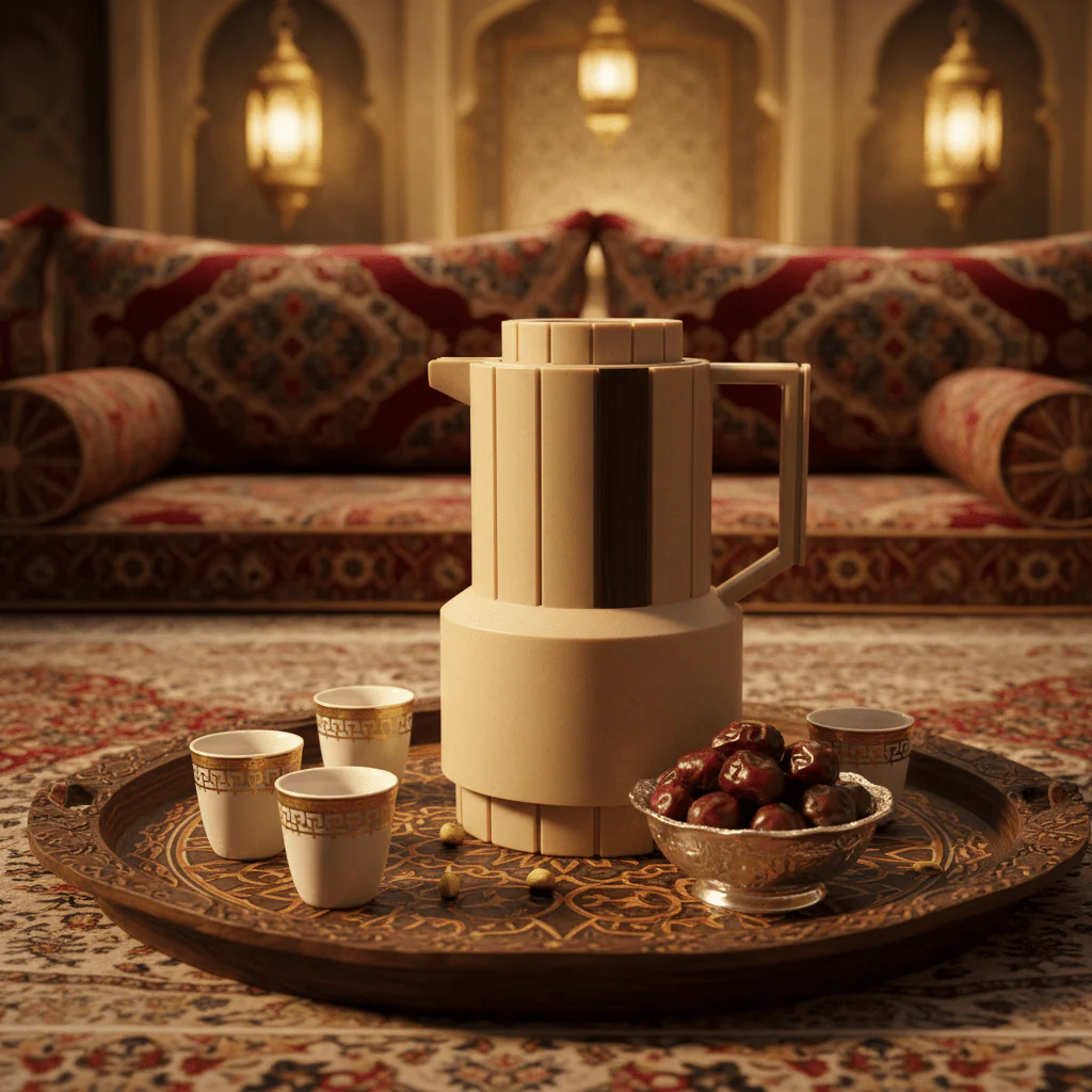 Parati 1L Vacuum Flask – Beige & Brown - Image 3