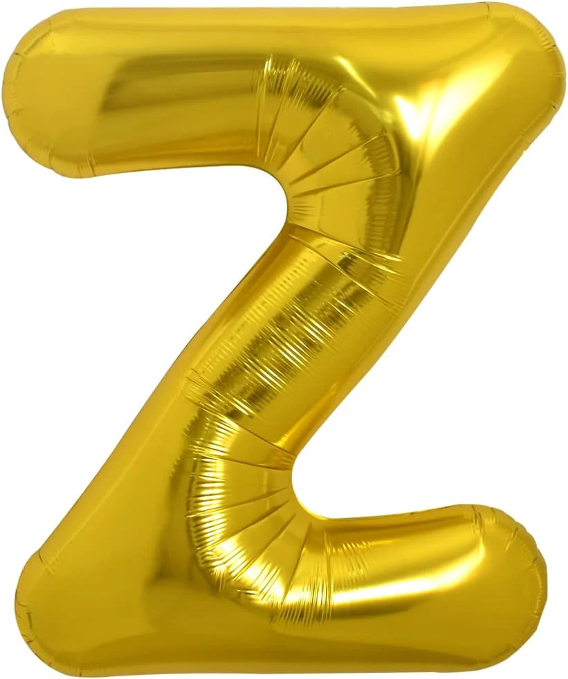 PARTY POINT Gold Foil Balloon Letter "Z" 80cm – Large Gold Party Decoration Balloon