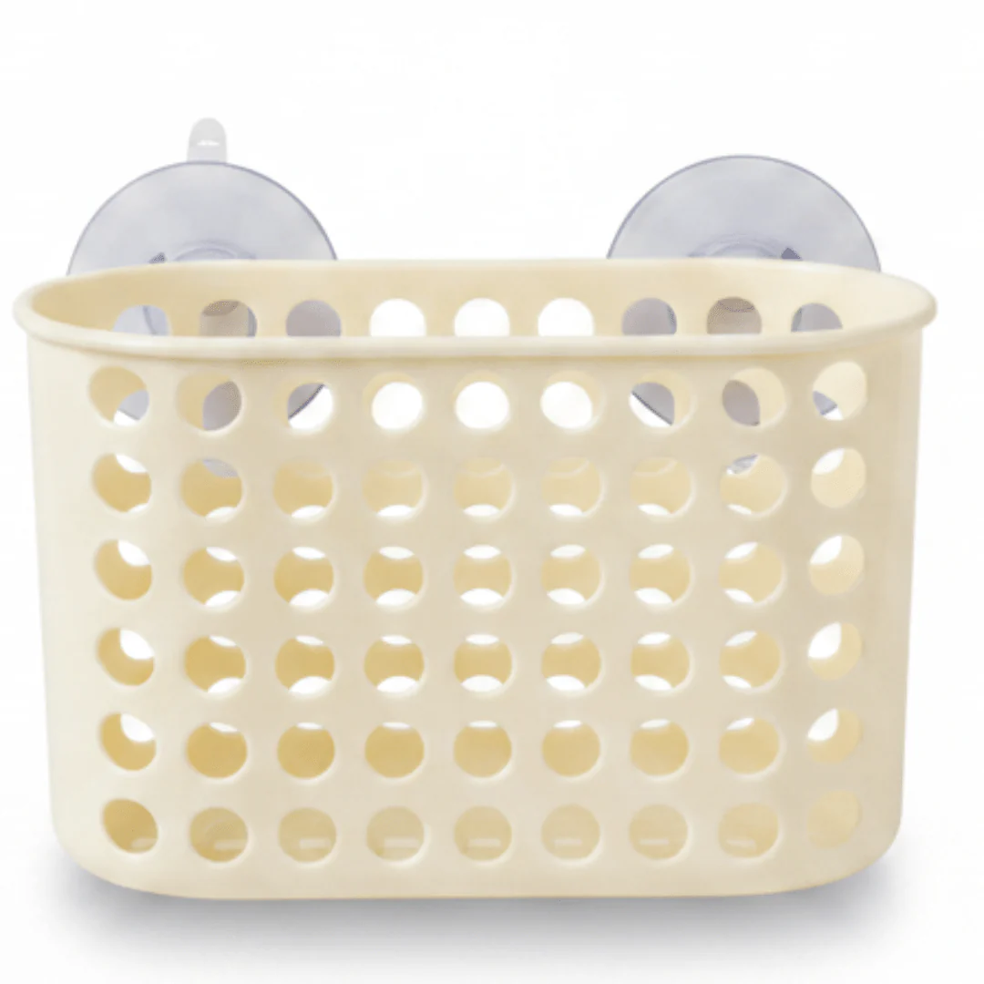 Pastel Light Yellow Wall-Mount Toothbrush Holder and Bathroom Organizer – 20 × 12 cm