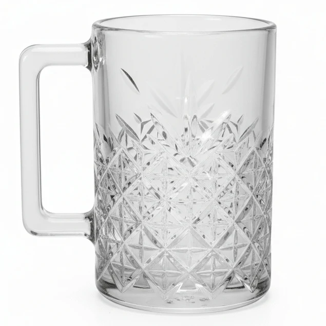 PB Stylish Clear Glass Mug for Tea, Coffee & Everyday Beverages – 350 ml