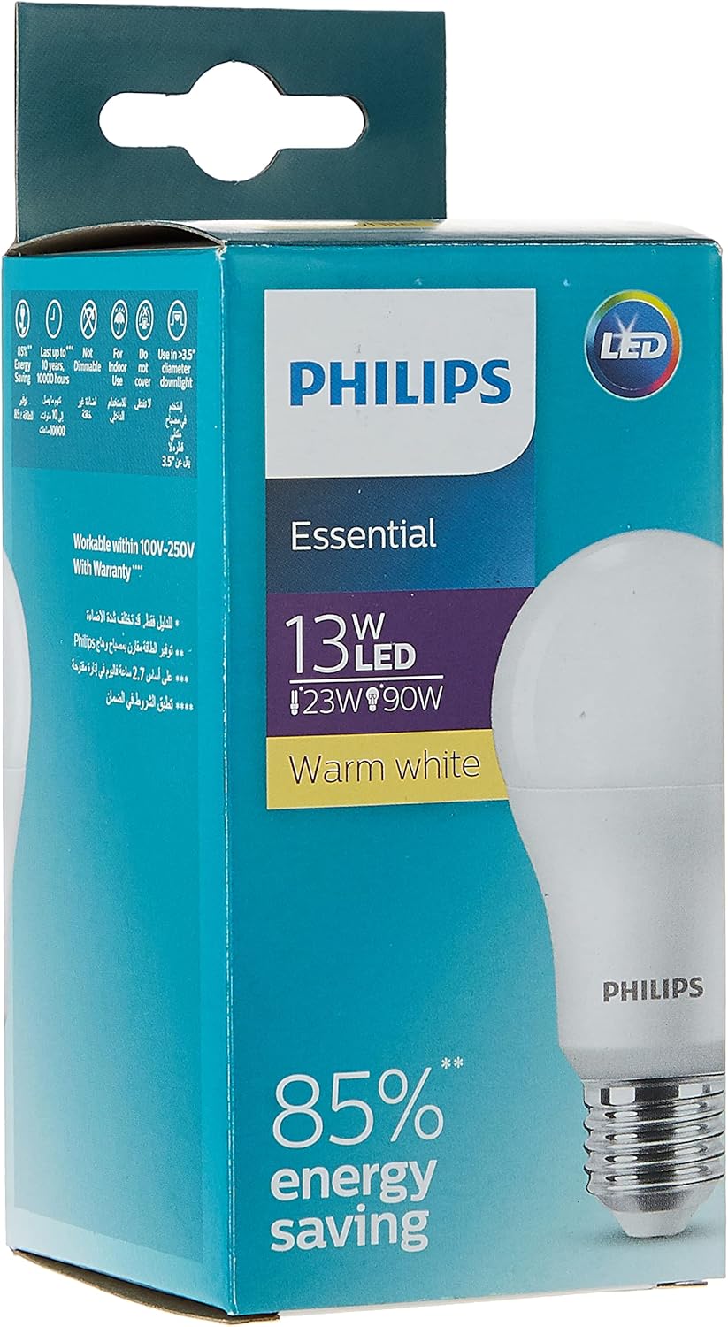 Philips 13W LED Bulb, Warm White, E27 Base