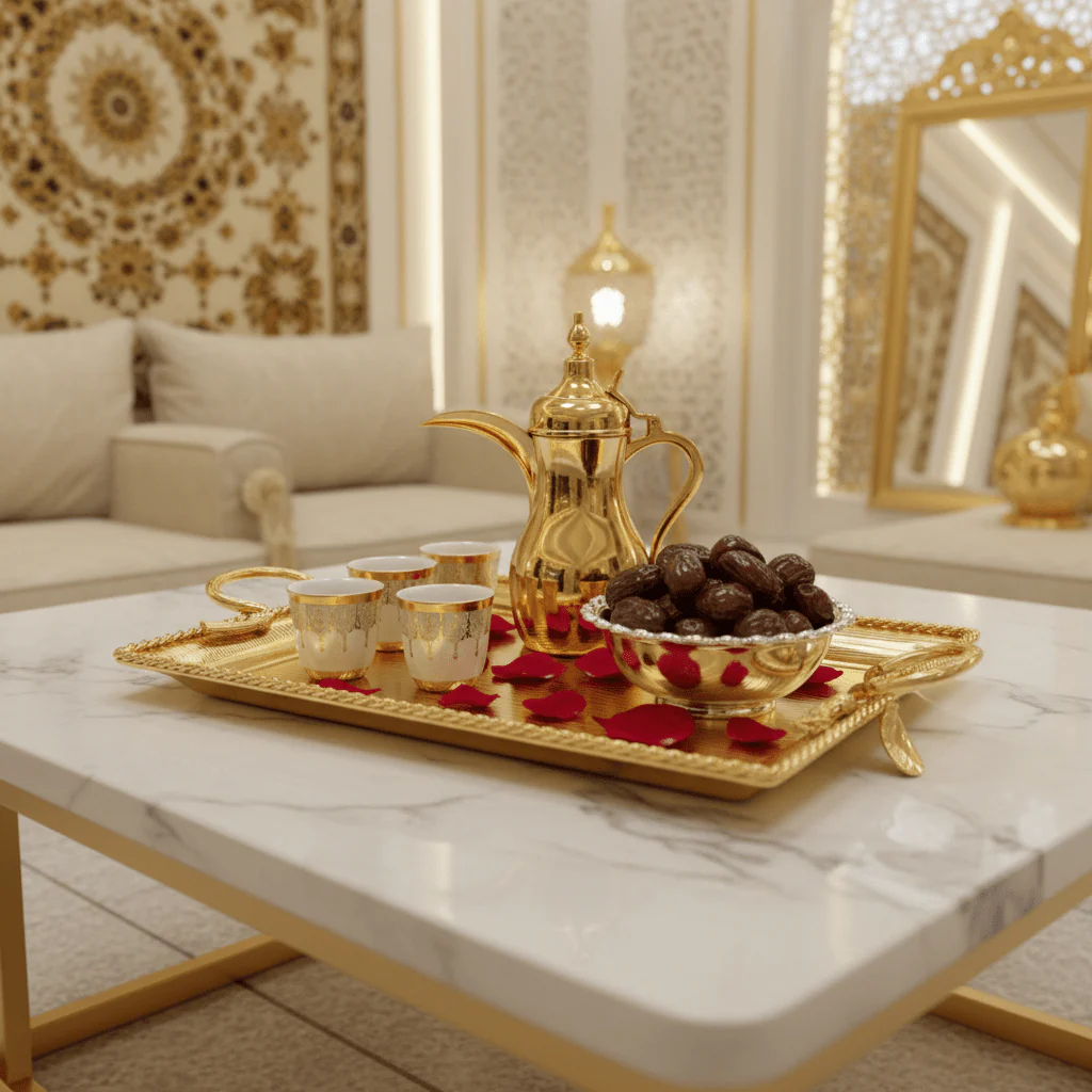 Pilsco Luxury Gold Stainless Steel Serving Tray with Elegant Handles – 50×35cm - Image 2