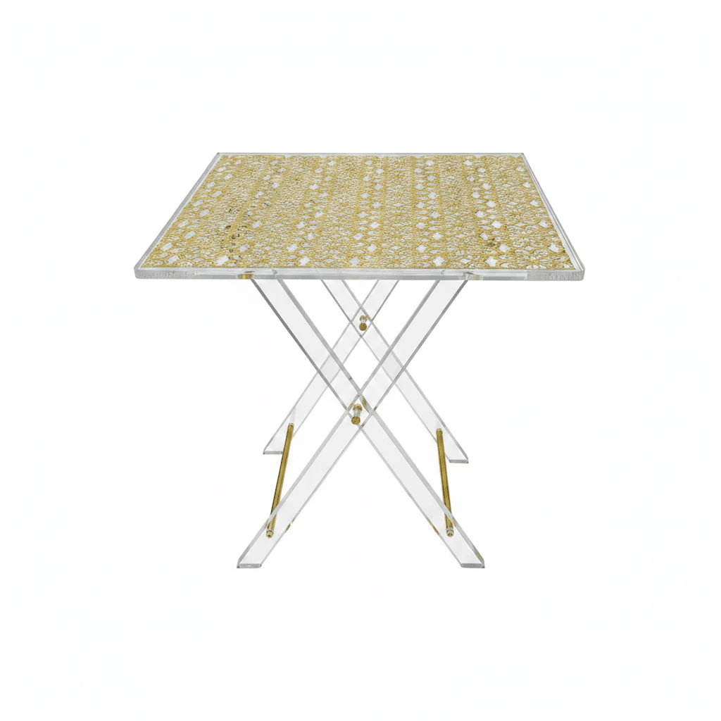 Pilsco Square Gold Acrylic Folding Table Set – 46×40cm - Set of 4 - Image 3