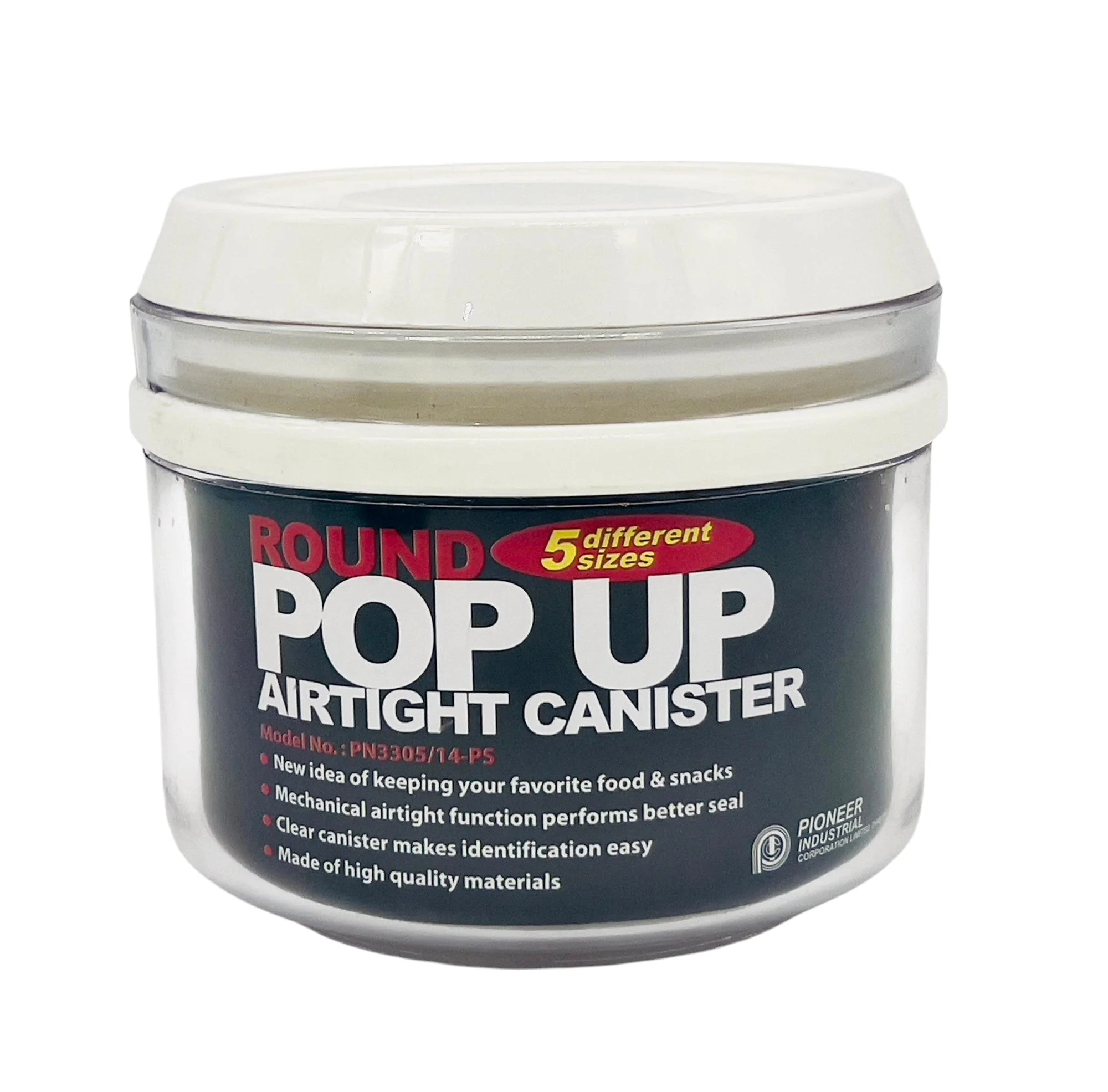 PIONEER Round Pop-Up Air Tight Canister 680ml