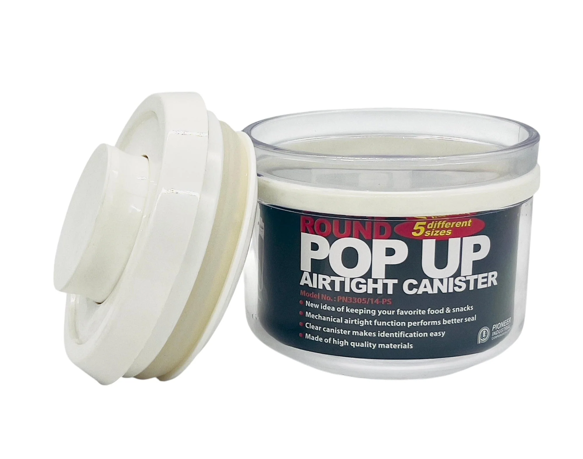 PIONEER Round Pop-Up Air Tight Canister 680ml - Image 2