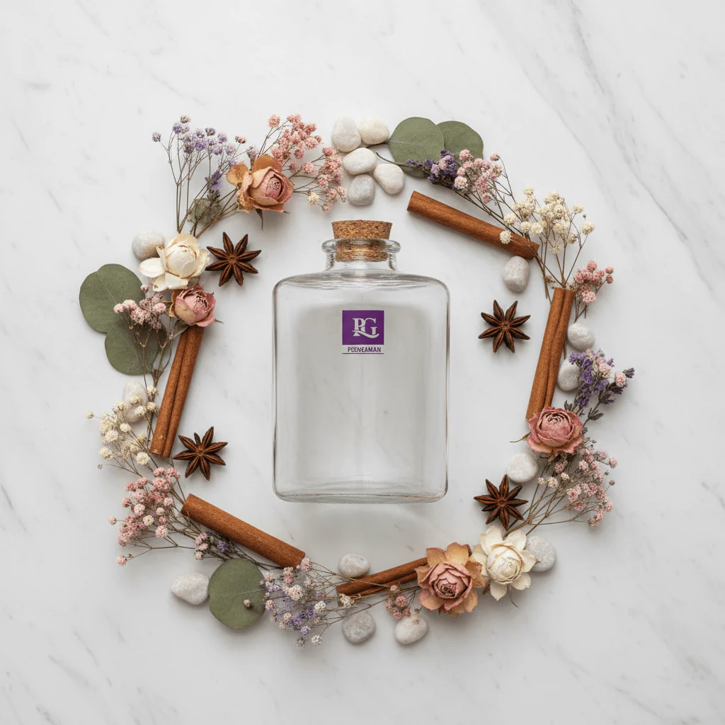 Pishgaman Triangle Glass Bottle with Cork Lid | 11cm | - Image 2