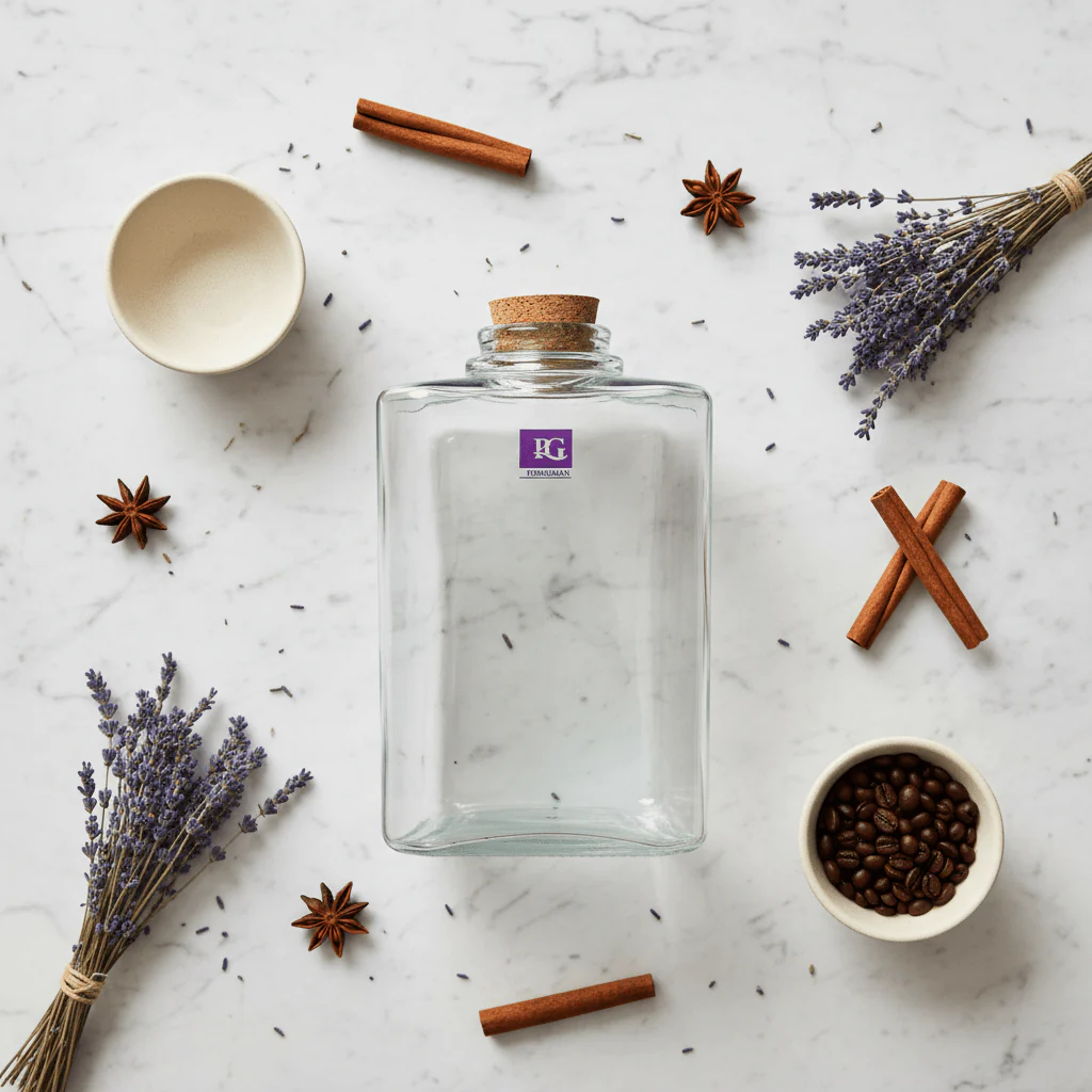 Pishgaman Triangular Clear Glass Bottle with Cork Lid | 20cm | - Image 4