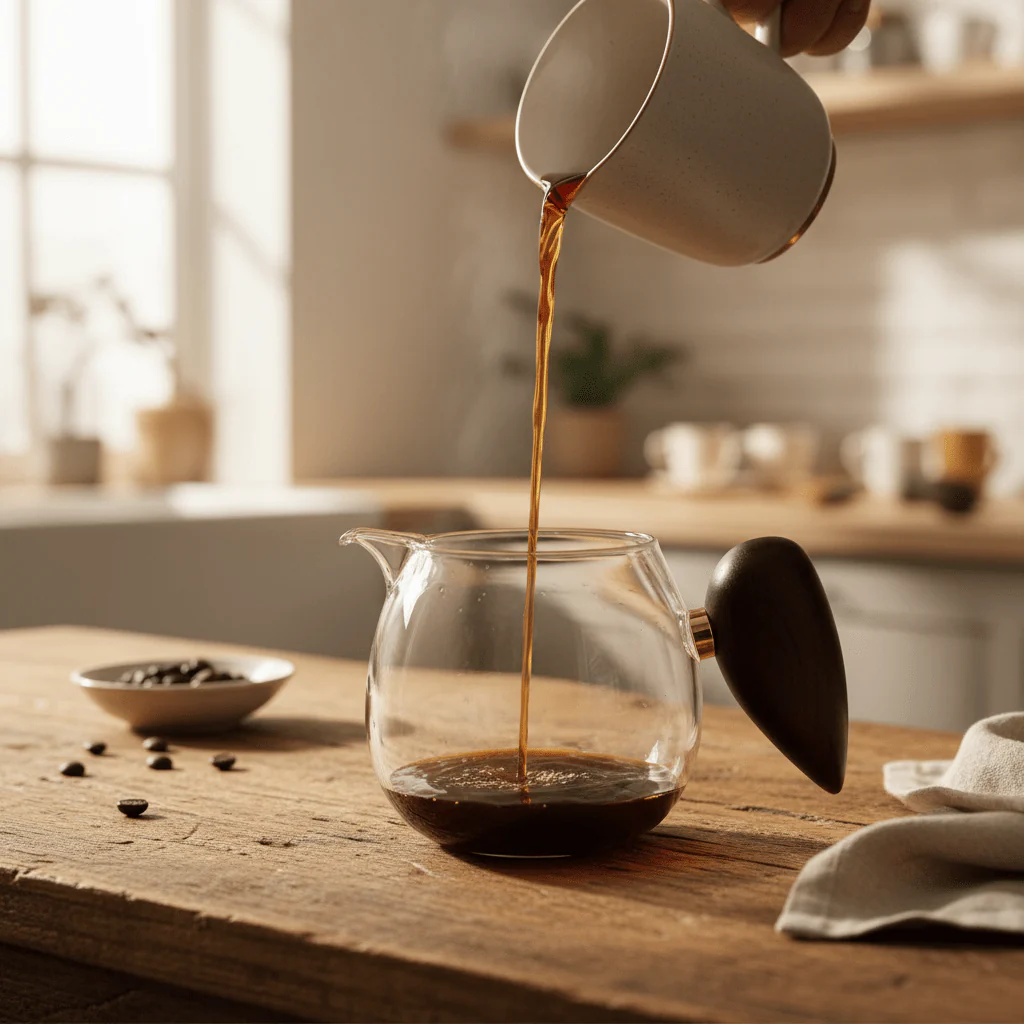 Clear Glass Pourer Cup with Wooden Handle | 200ml - Image 2