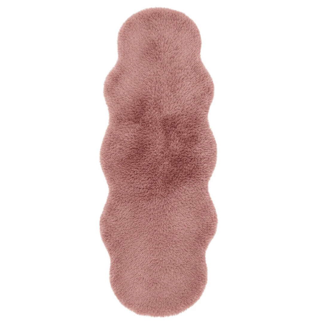 Luxe Plush Shaggy Floor Mat | Ultra-Soft Faux Fur Runner Rug | Wavy Organic Shape | 60×180 cm |