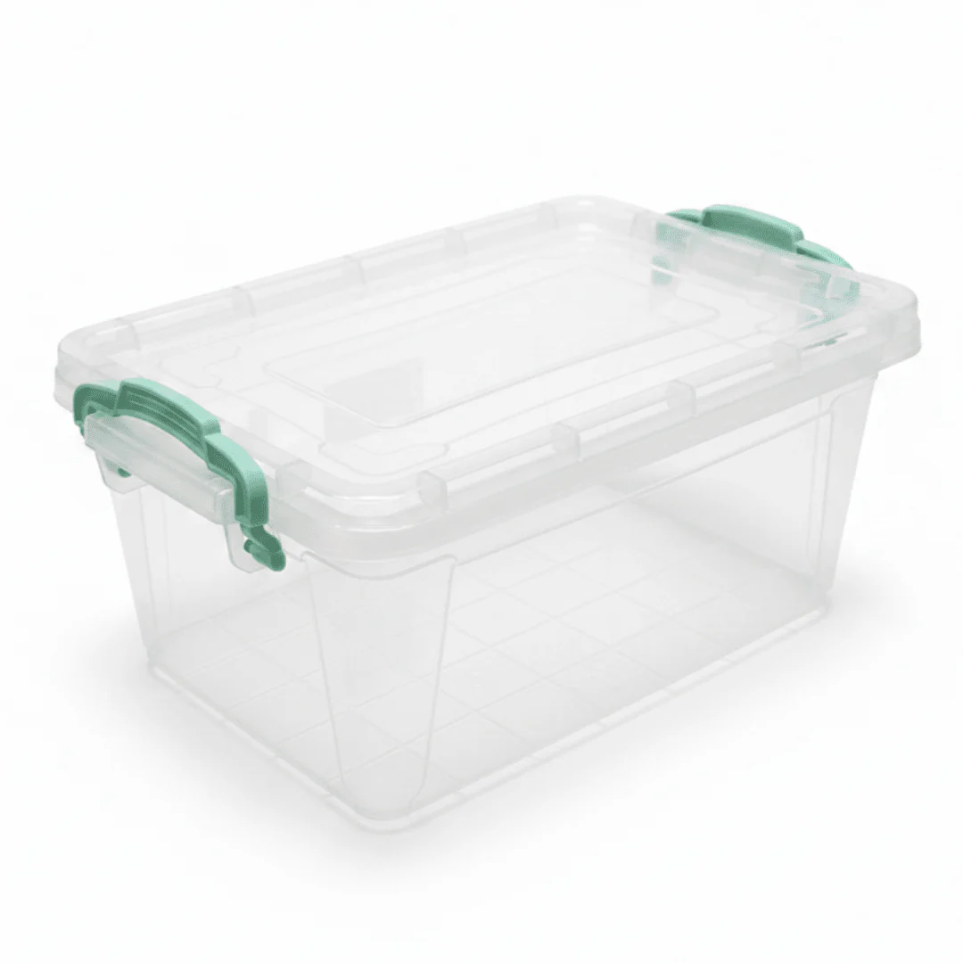 Polytime Rectangular Clear Storage Box with Lid – 5 Ltr | 310 × 205 × 137 mm