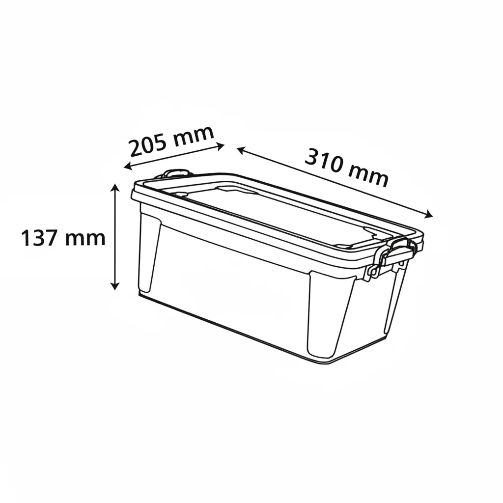 Polytime Rectangular Clear Storage Box with Lid – 5 Ltr | 310 × 205 × 137 mm - Image 2