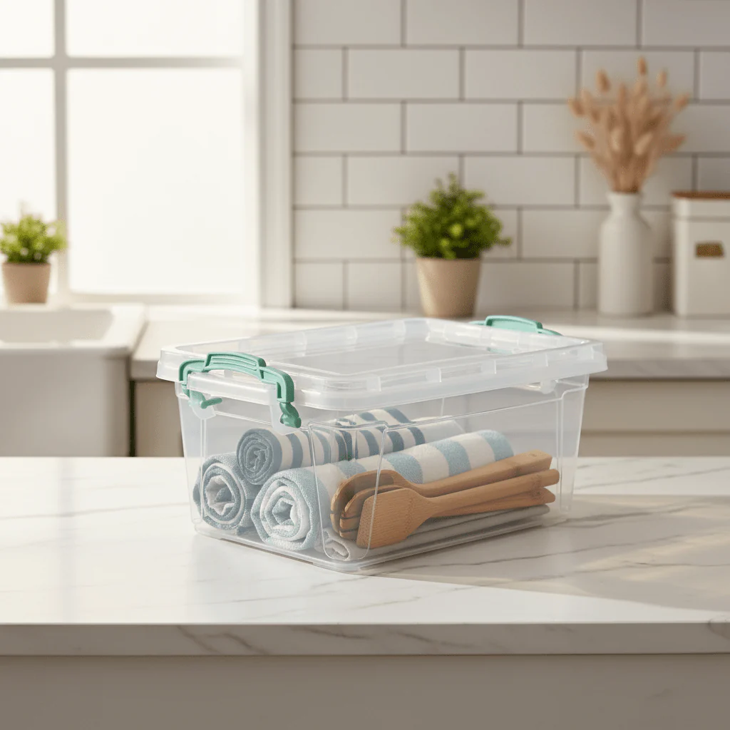 Polytime Rectangular Clear Storage Box with Lid – 5 Ltr | 310 × 205 × 137 mm - Image 3