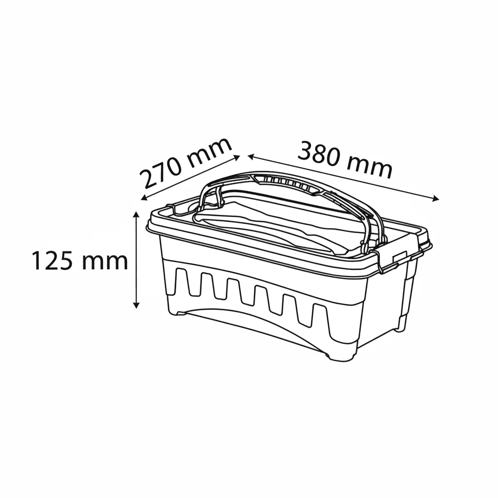 Polytime Rectangular Storage Box with Lid & Handle – 9 Ltr | 380×270×125 mm | Transparent - Image 2